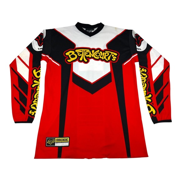 Fox Racing Shirt Mens Medium Red Black White Motocross Jersey Bettencourt's MX - Picture 1 of 8